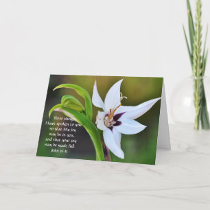 Faith Iris Flower Prayer Card
