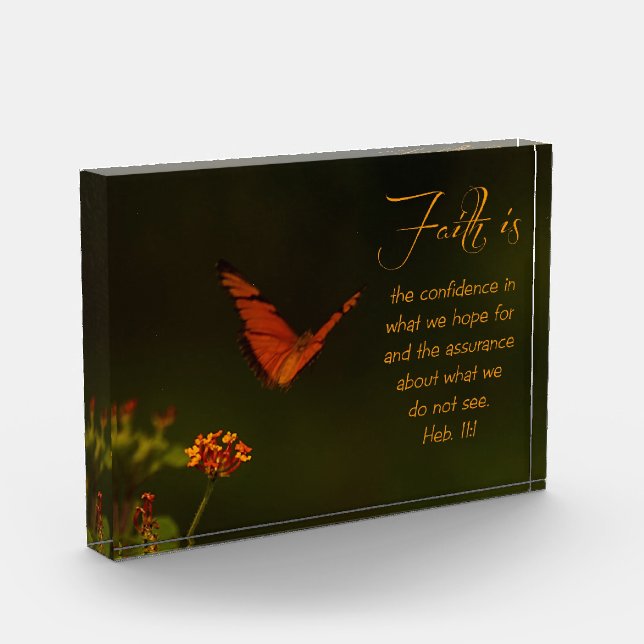 Faith is...Inspirational Scripture Acrylic Award (Left)