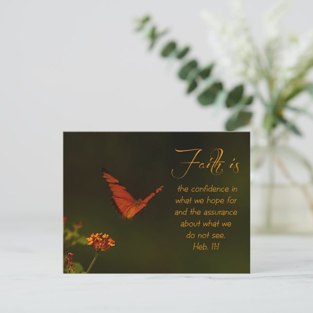 Faith is...Inspirational Scripture Postcard (Standing Front)
