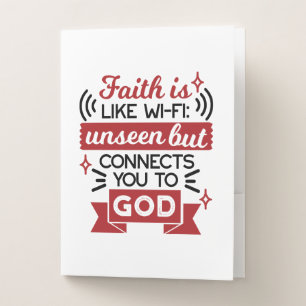 Faith Is Like Wi-Fi Unseen But Connects You To God Pocket Folder