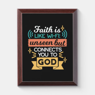 Faith Is Like WiFi Funny Christian Quote Art Award Plaque