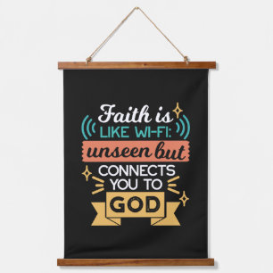 Faith Is Like WiFi Funny Christian Quote Art Hanging Tapestry