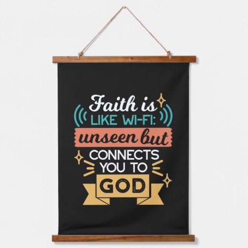 Faith Is Like WiFi Funny Christian Quote Art Hanging Tapestry