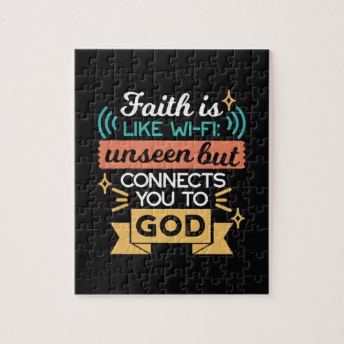 Faith Is Like WiFi Funny Christian Quote Art Jigsaw Puzzle