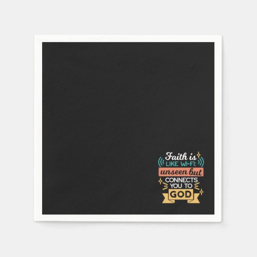 Faith Is Like WiFi Funny Christian Quote Art Napkins