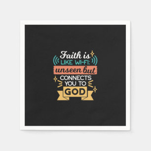 Faith Is Like WiFi Funny Christian Quote Art Napkins