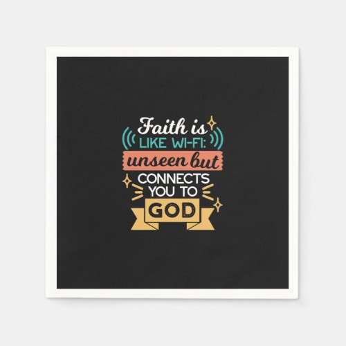 Faith Is Like WiFi Funny Christian Quote Art Napkins