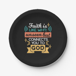 Faith Is Like WiFi Funny Christian Quote Art Paper Plates