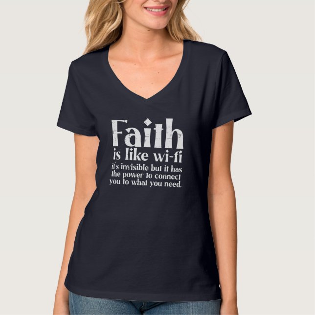 Faith Is Like Wifi God Jesus Religious Christian M T-Shirt (Front)