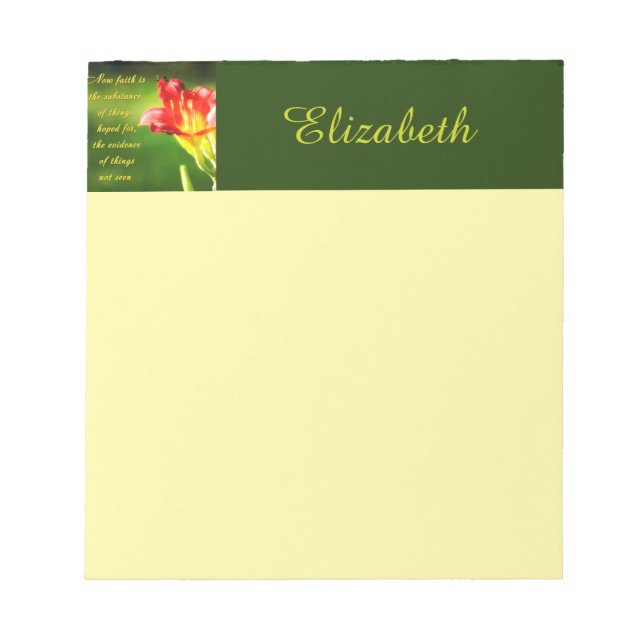 Faith is personalized notepad (Front)