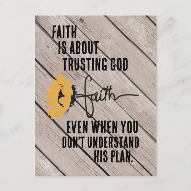 Faith is Trust God Quote  Postcard (Front)