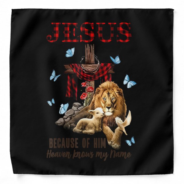 FAITH Jesus Lion Lamb Heaven Know My Name Bandana (Front)