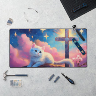 Faith Kitten - Mousemat Desk Mat