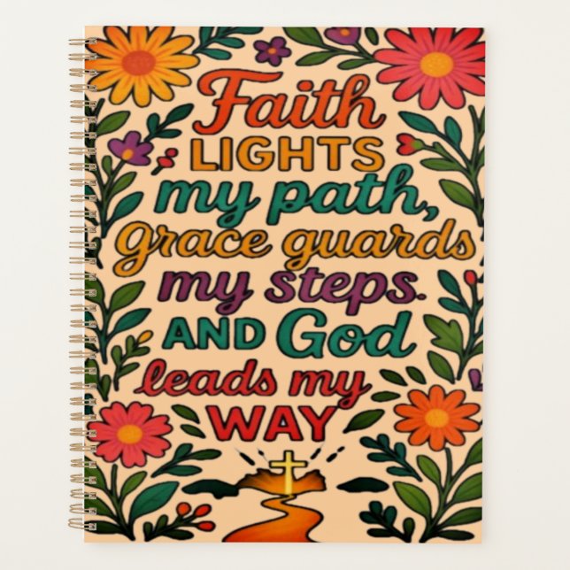 Faith Lights My Path Christian Art - Inspirational Planner (Front)