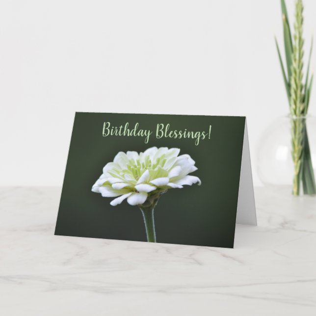 Faith Lime Green Flower Birthday Card (Front)