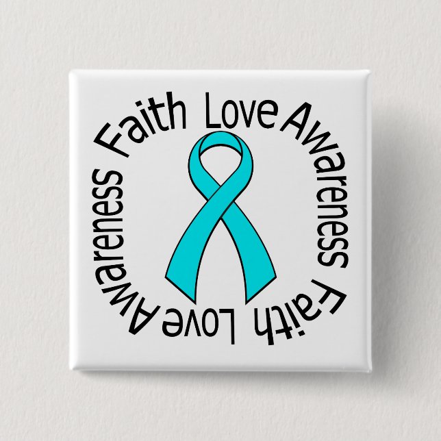 Faith Love Awareness Addiction Recovery Pinback Button (Front)