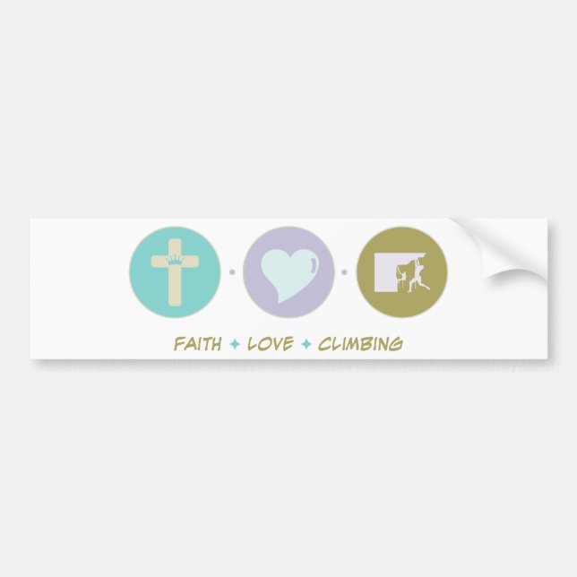 Faith Love Climbing Bumper Sticker (Front)