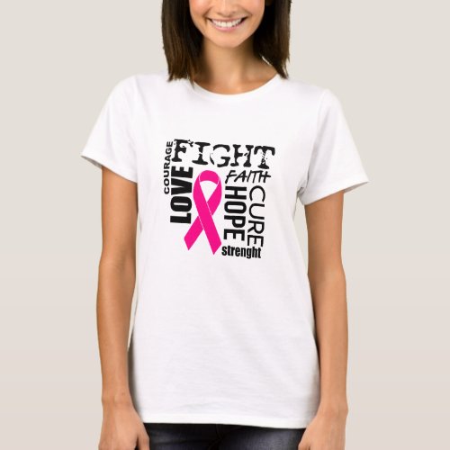 FaithLoveCureFaithHope Courage Strength T_Shirt
