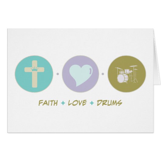 Faith Love Drums Cards (Front Horizontal)