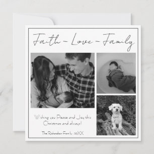 Faith Love Family Modern Minimal Christmas Photo Holiday Card