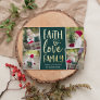 Faith Love Family | Photo Collage Foil Holiday Card