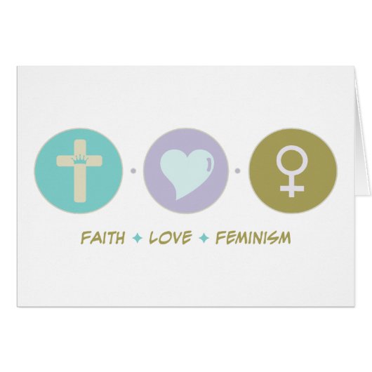Faith Love Feminism Cards (Front Horizontal)