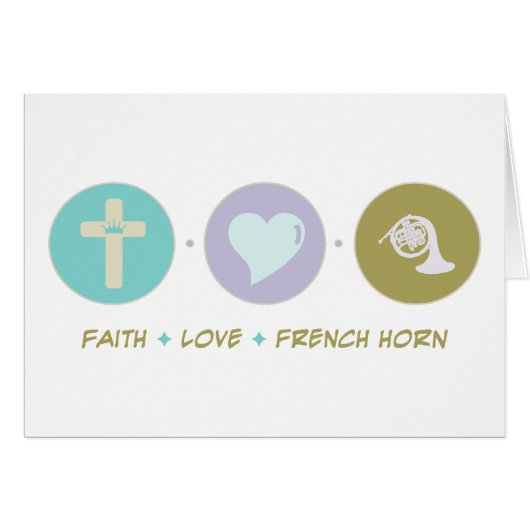 Faith Love French Horn Cards (Front Horizontal)