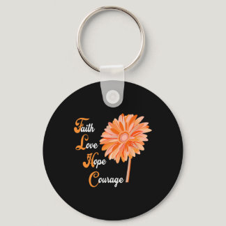 Faith Love Hope Courage Aml Leukemia Awareness 1 Keychain