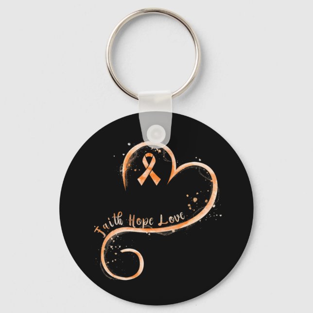 Faith Love Hope Courage  Aml Leukemia Awareness  Keychain (Front)