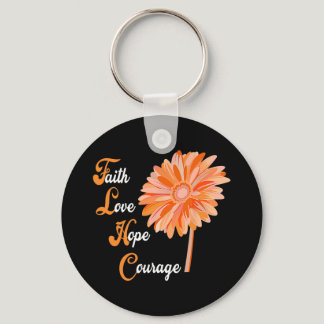 Faith Love Hope Courage Aml Leukemia Awareness  Keychain