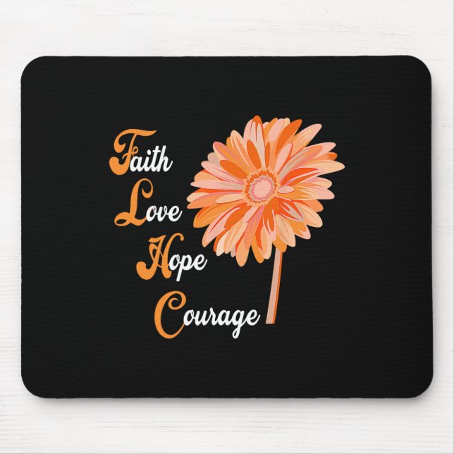 Faith Love Hope Courage Aml Leukemia Awareness  Mouse Pad (Front)