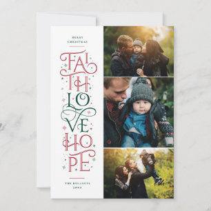 Faith Love Hope Multi Photo Holiday Card