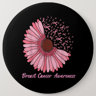 Faith Love Hope Pink daisy Flower Breast Cancer Aw Button
