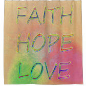 Faith Love Hope Shower Curtain | Zazzle