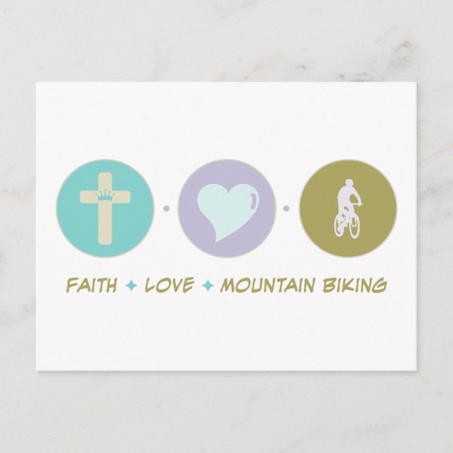 Faith Love Mountain Biking Postcard (Front)
