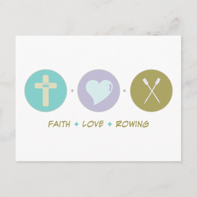 Faith Love Rowing Postcard (Front)