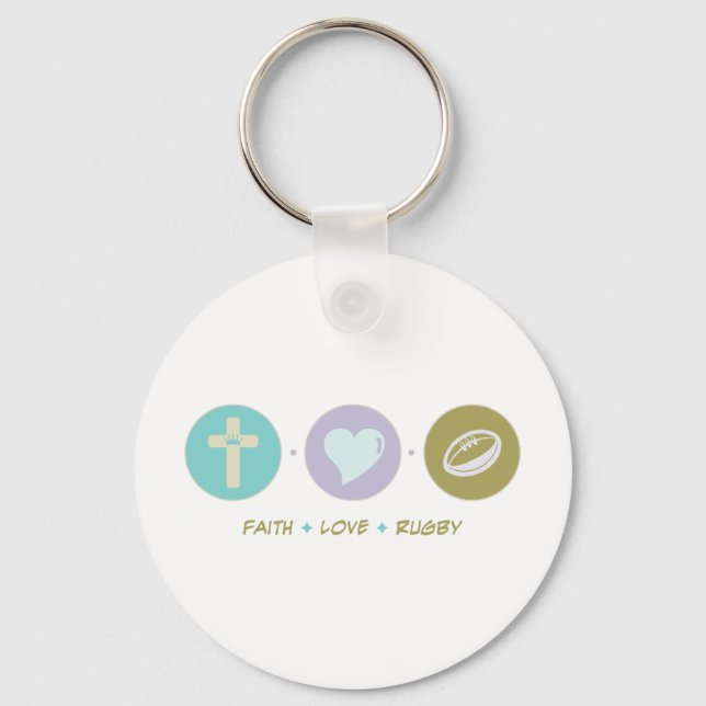 Faith Love Rugby Keychain (Front)