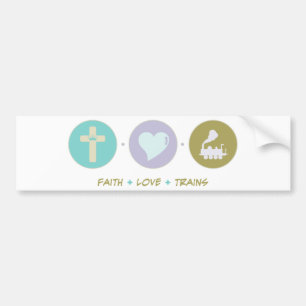 Faith Love Trains Bumper Sticker