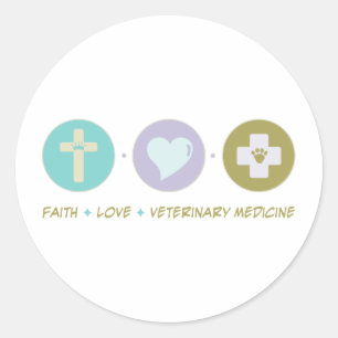 Faith Love Veterinary Medicine Classic Round Sticker