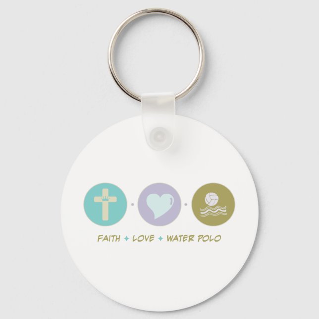 Faith Love Water Polo Keychain (Front)