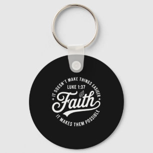 Faith Luke 1 37 Bible Verse Christian Religious Qu Keychain
