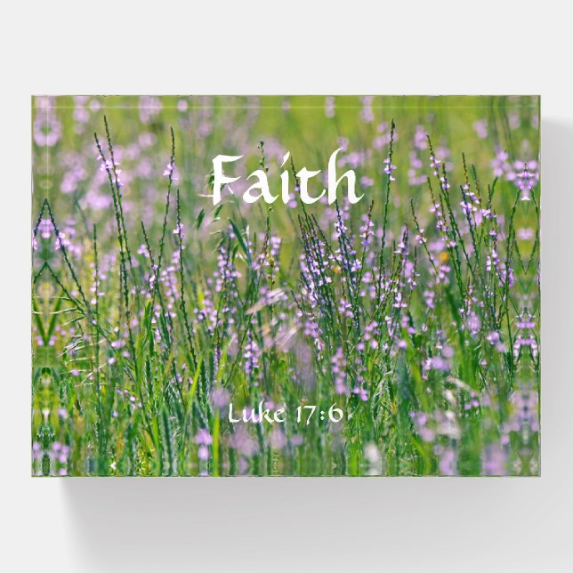 Faith Luke Verse Wildflower Paperweight (Front)