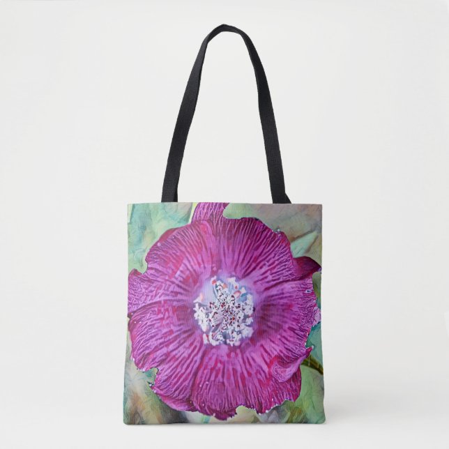 Faith Magenta Poppy Art Tote Bag (Front)
