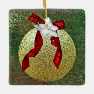 Faith Magnolia Flower Christmas Ornament