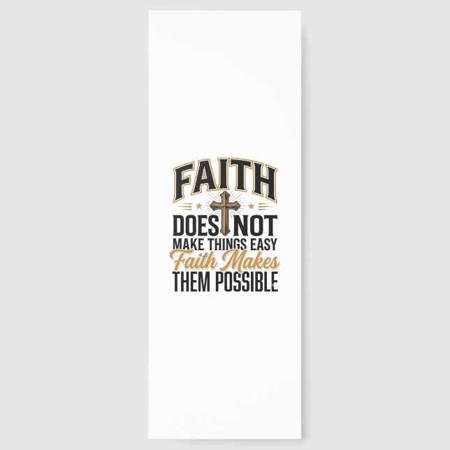 Faith Makes Them Possible Christian Typography Des Bookmarks (Front)