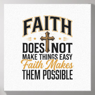 Faith Makes Them Possible Christian Typography Des Canvas Photo Tile