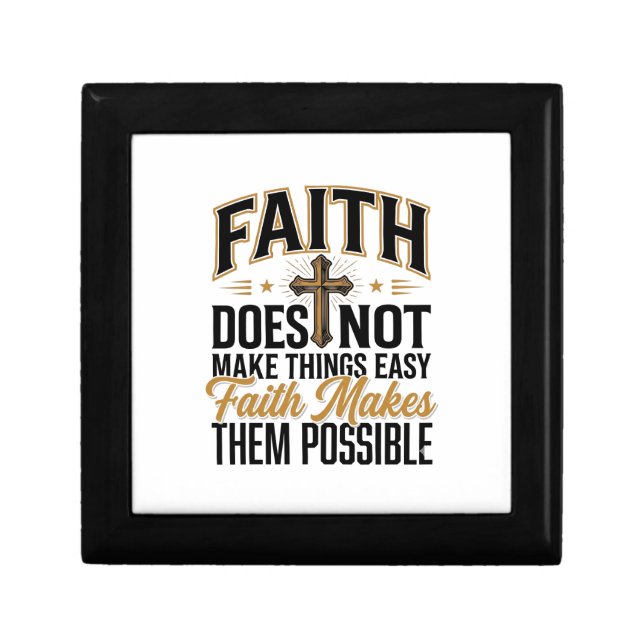 Faith Makes Them Possible Christian Typography Des Gift Box (Front)