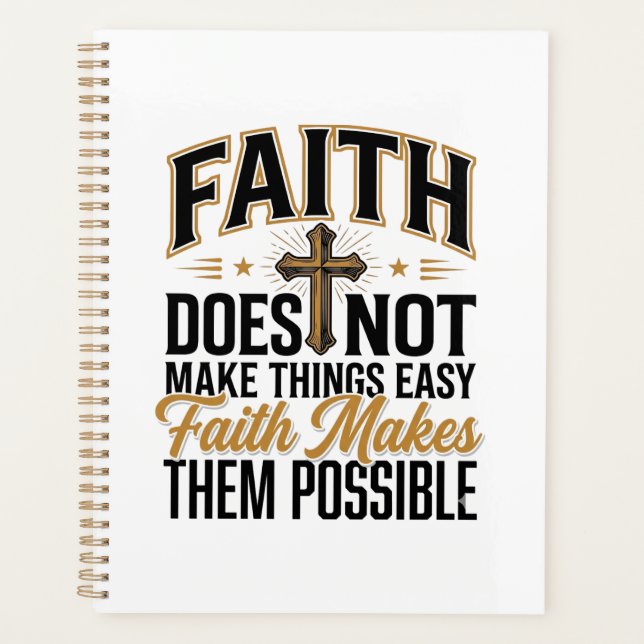 Faith Makes Them Possible Christian Typography Des Planner (Front)