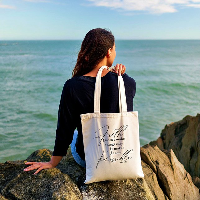 Faith makes things possible tote bag (Creator Uploaded)