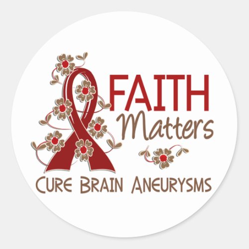 Faith Matters 3 Brain Aneurysm Classic Round Sticker